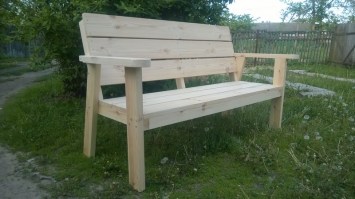 Скамейка деревянная садовая для дачи 0062